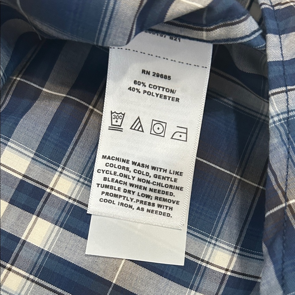 Pendleton Shirt Men’s M Navy Plaid Pearl Snap Frontier Long Sleeve Western NWT - Picture 11 of 14